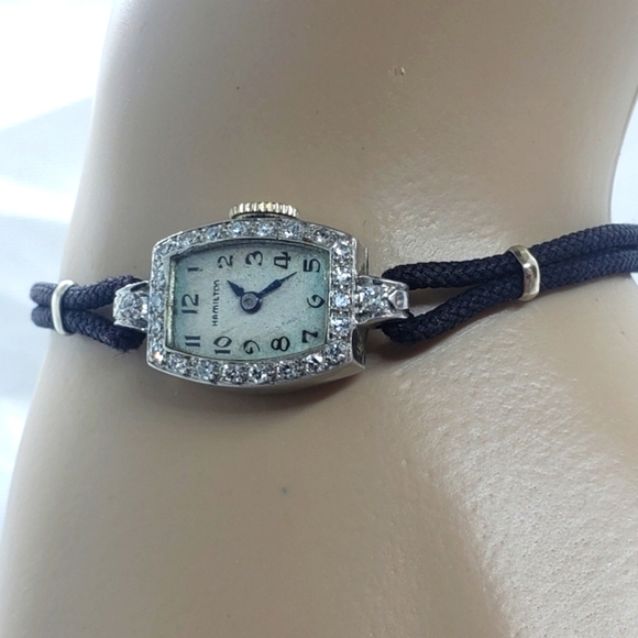 Hamilton Accessories - Platinum & Diamond Watch Lady Hamilton